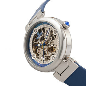 Empress Adelaide Automatic Skeleton Leather-Band Watch - Blue   - EMPEM2505