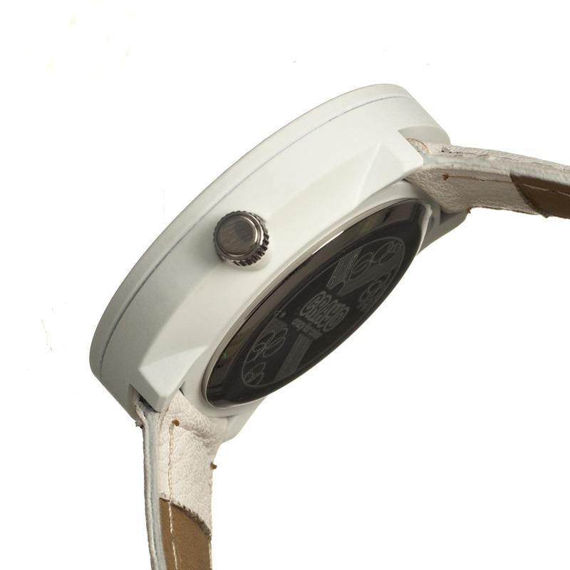 Crayo Pleats Leather-Band Unisex Watch - White - CRACR1501