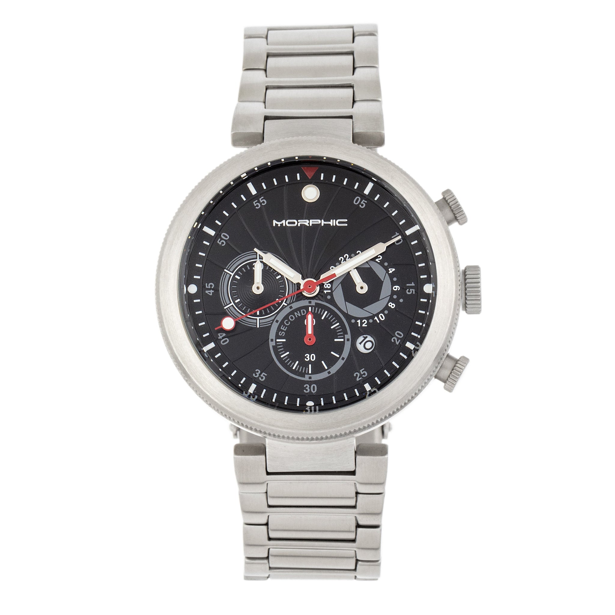 Morphic M87 Series Chronograph Bracelet Watch w/Date - Silver/Black - MPH8702
