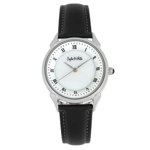 Sophie and Freda Mykonos Mother-Of-Pearl Leather-Band Watch - Black - SAFSF5501