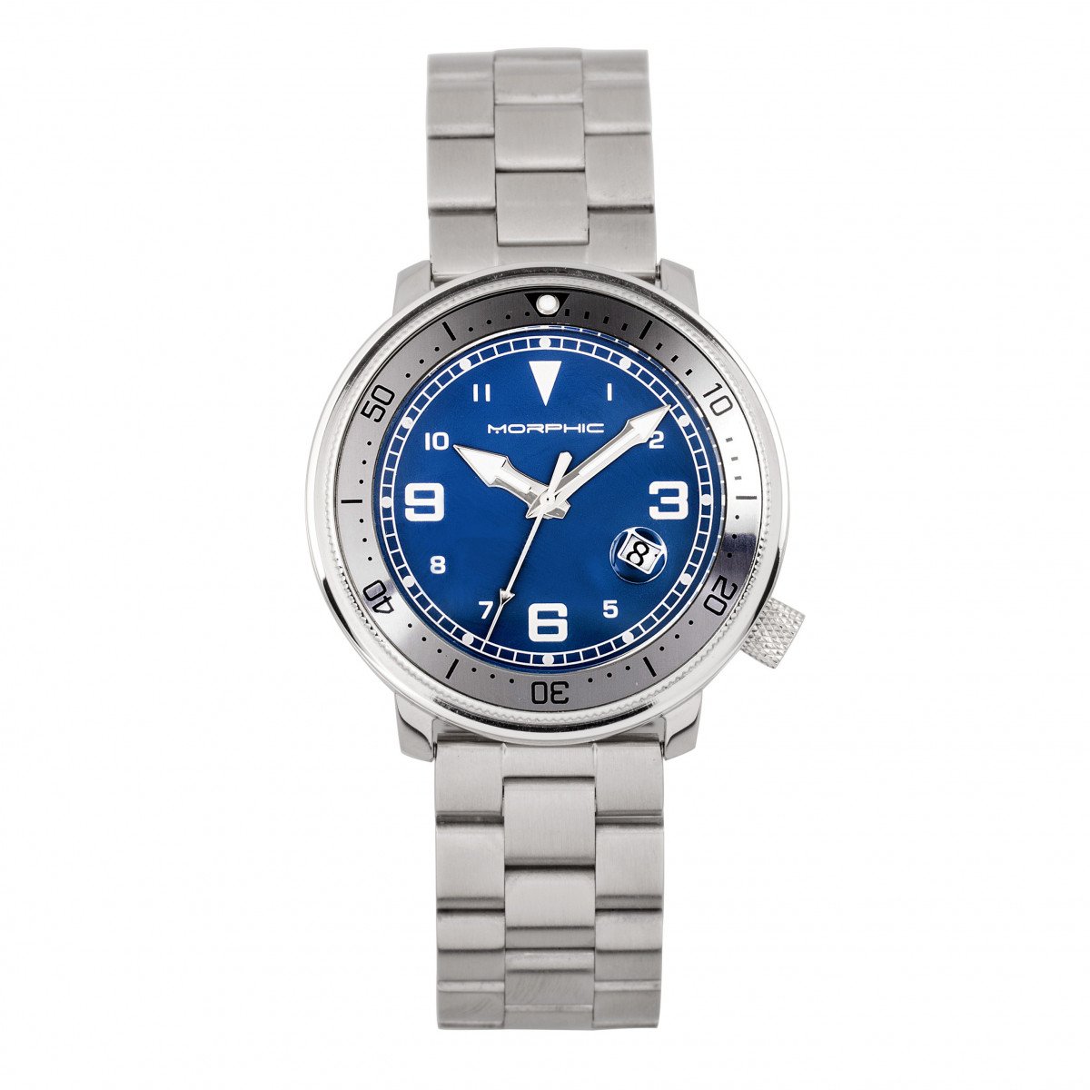 Morphic M74 Series Bracelet Watch w/Magnified Date Display - Gunmetal/Grey/Blue - MPH7404