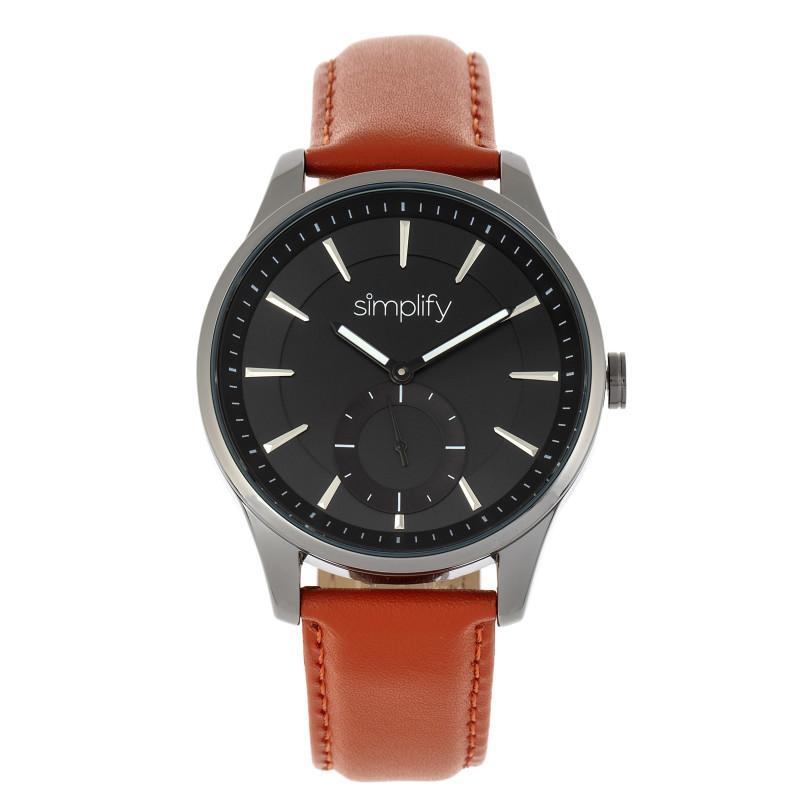 Simplify The 6600 Series Leather-Band Watch