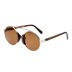 Earth Wood Talisay Polarized Sunglasses - Silver/Brown - ESG015B