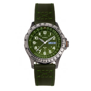 Axwell Blazer Leather Strap Watch - Green - AXWAW106-4