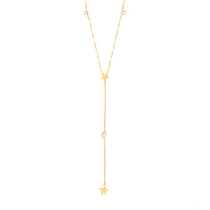 Elegant Confetti Kennedy Women's 18k Gold Plated Star Drop Fashion Necklace
