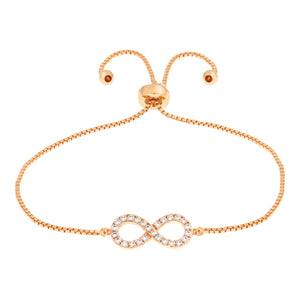 Elegant Confetti Kennedy Women's 18k Gold Plated Infinity Bolo Fashion Bracelet