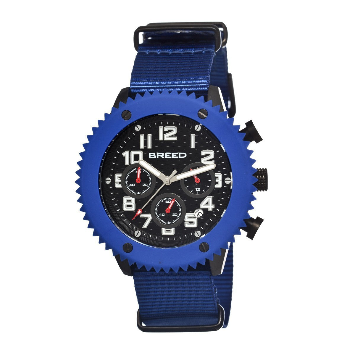 Breed Decker Nylon-Band Chronograph Men's Watch  -  Blue - BRD1502