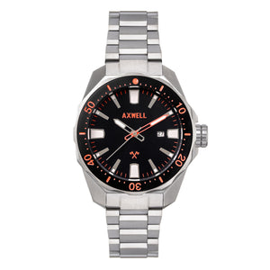 Axwell Timber Bracelet Watch w/ Date - Black/Orange - AXWAW107-2