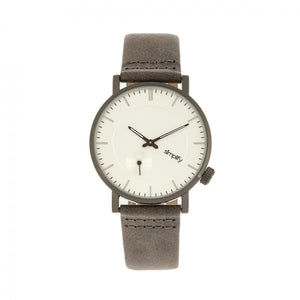 Simplify The 3600 Leather-Band Watch - Silver/Grey - SIM3602