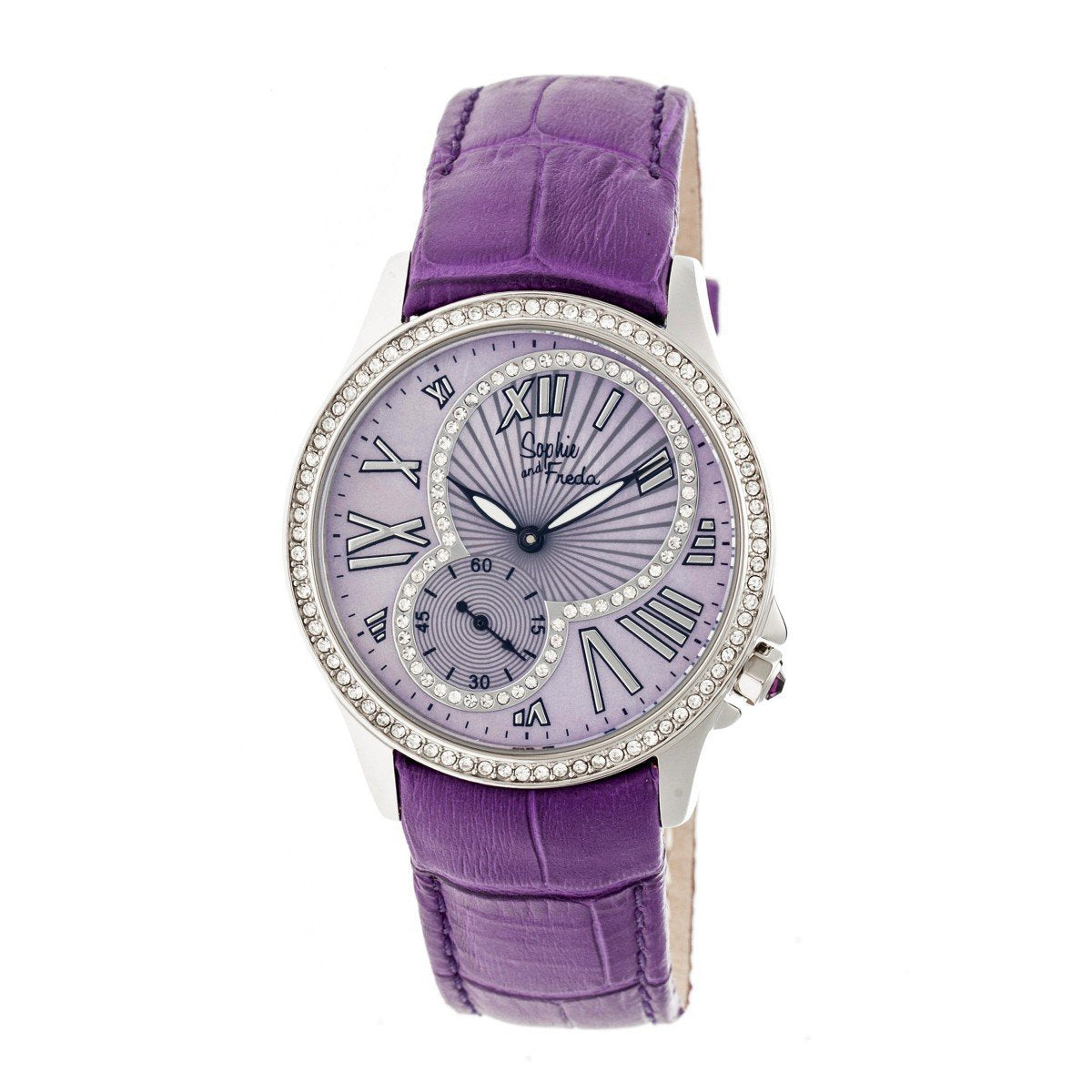 Sophie & Freda Toronto Leather-Band Ladies Watch - Silver/Purple - SAFSF2804