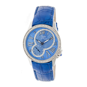 Sophie & Freda Toronto Leather-Band Ladies Watch - Silver/Blue - SAFSF2803