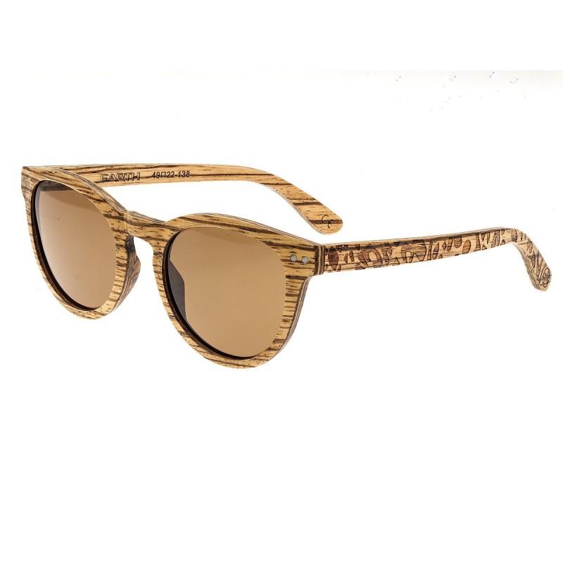 Earth Wood Copacabana Polarized Sunglasses - Red Rosewood/Brown - ESG020R