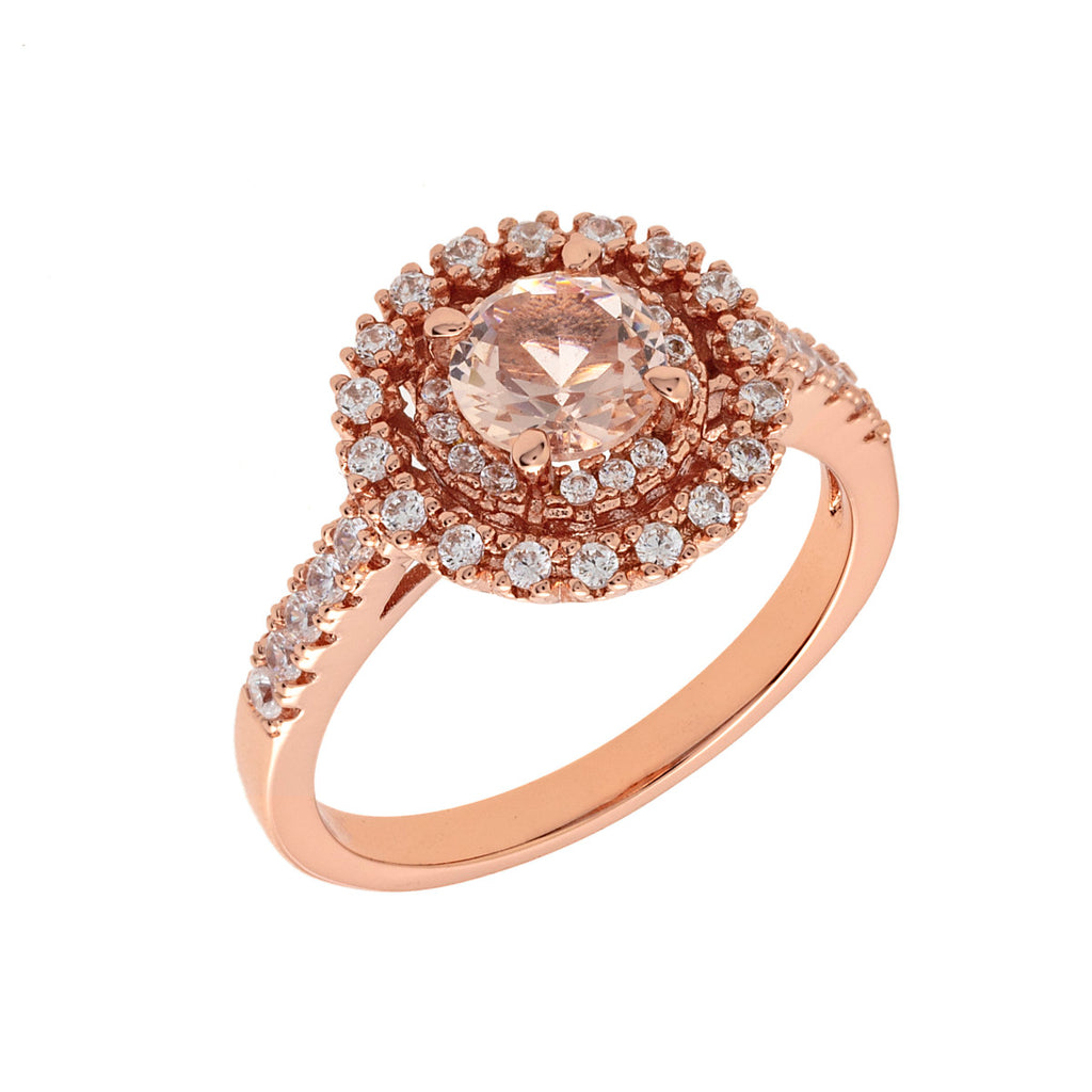 Elegant Confetti Paris Women's 18k Gold Plated Halo Fashion Ring