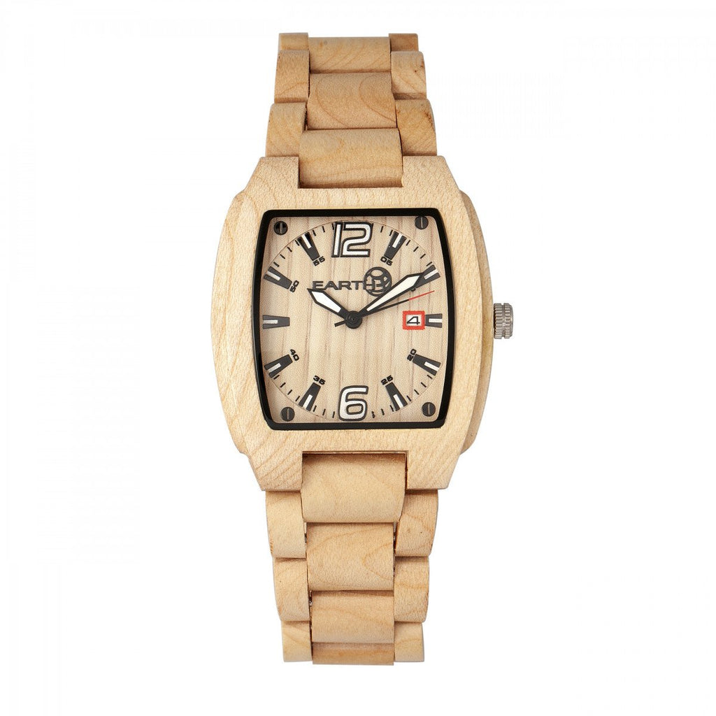 Earth Wood Sagano Bracelet Watch w/Date - Khaki/Tan - ETHEW2401