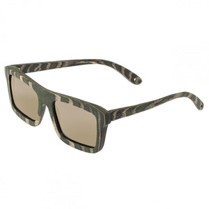 Spectrum Garcia Wood Polarized Sunglasses - Green Zebra/Gold - SSGS120GD