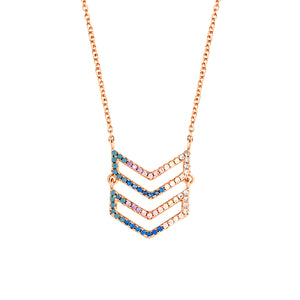 Elegant Confetti Venice Women's 18k Gold Plated Chevron Fashion Necklace
