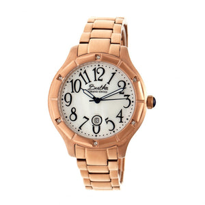 Bertha Jaclyn MOP Ladies Swiss Bracelet Watch - Rose Gold/White - BTHBR4805
