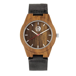 Earth Wood Aztec Leather-Band Watch - Olive - ETHEW4102