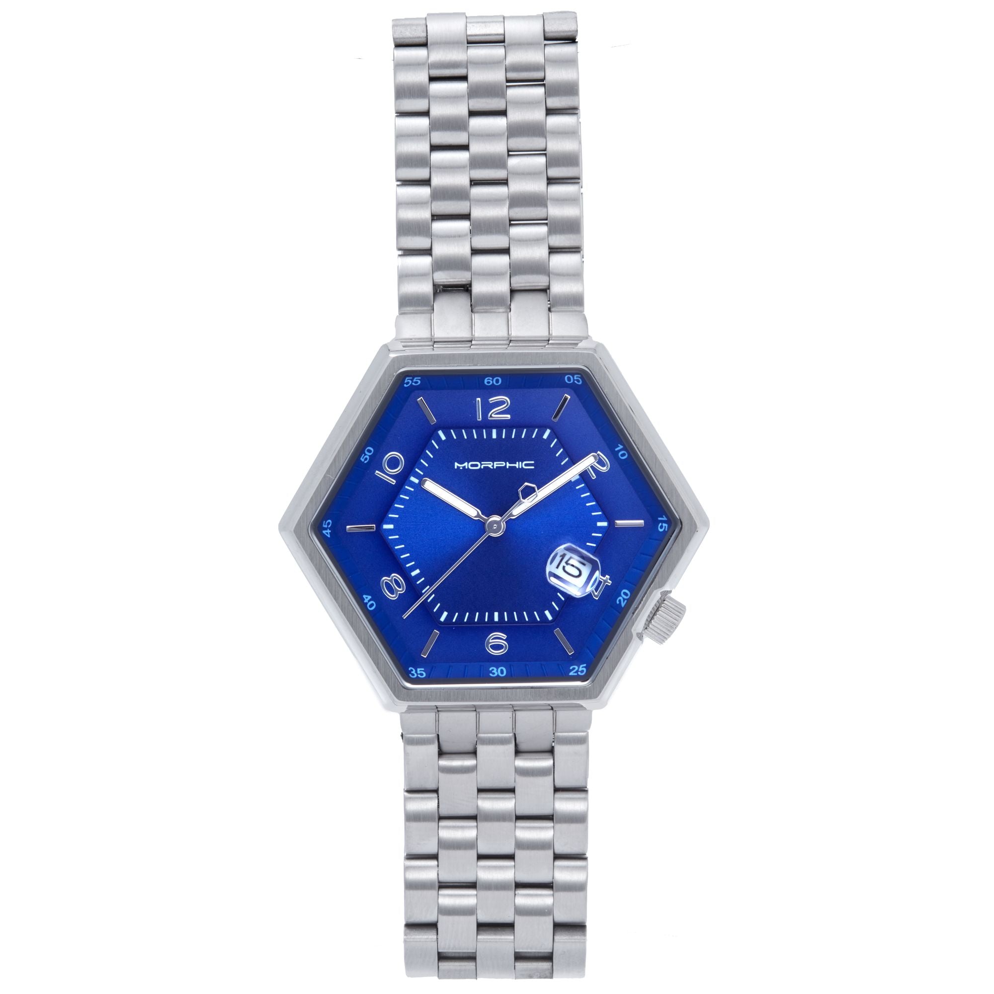 Morphic M96 Series Bracelet Watch w/Date - Blue/Silver - MPH9602