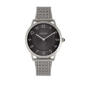 Bertha Abby Swiss Bracelet Watch - Silver/Black - BTHBR6802