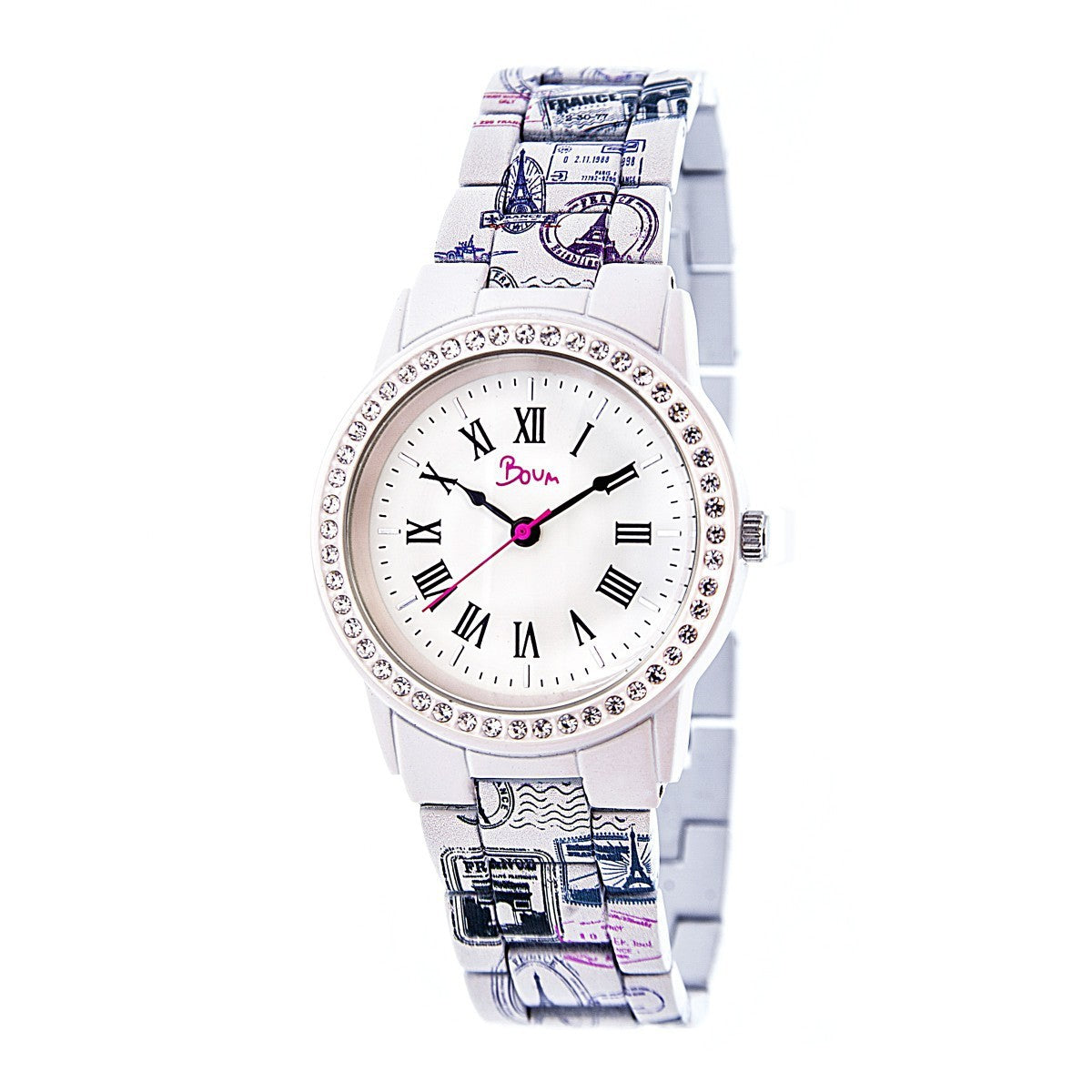 Boum Bon Voyage Unique-Print Ceramic Bracelet Watch - Light Pink - BOUBM3403