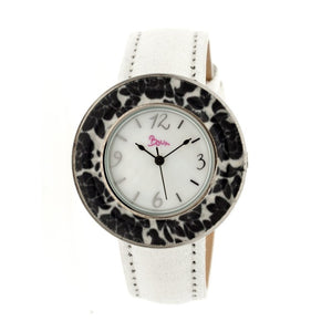 Boum Bouquet Floral-Ring Leather-Band Ladies Watch