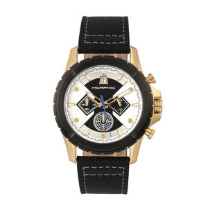 Morphic M57 Series Chronograph Leather-Band Watch - Gold/Black - MPH5703