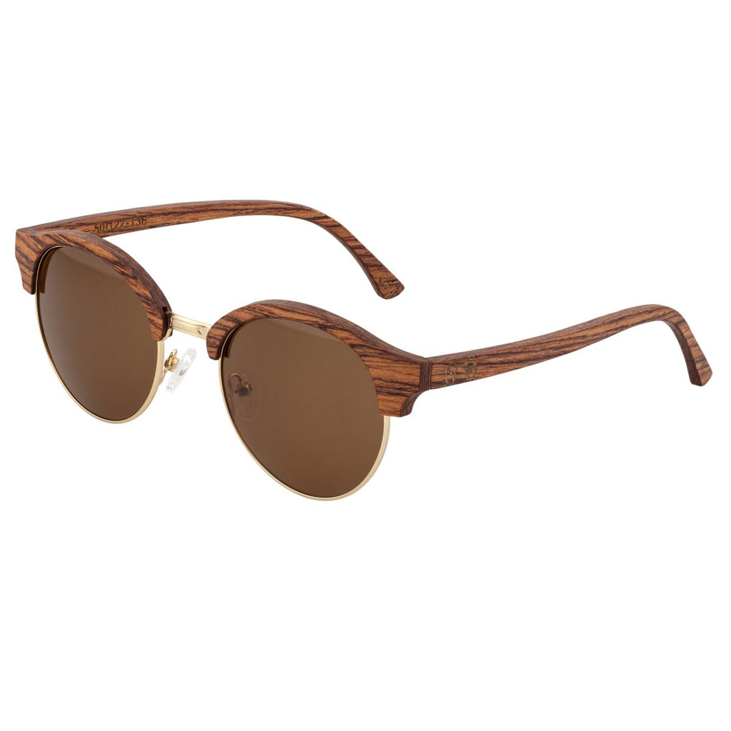 Earth Wood Misty Polarized Sunglasses - Cherry/Brown - ESG049CG