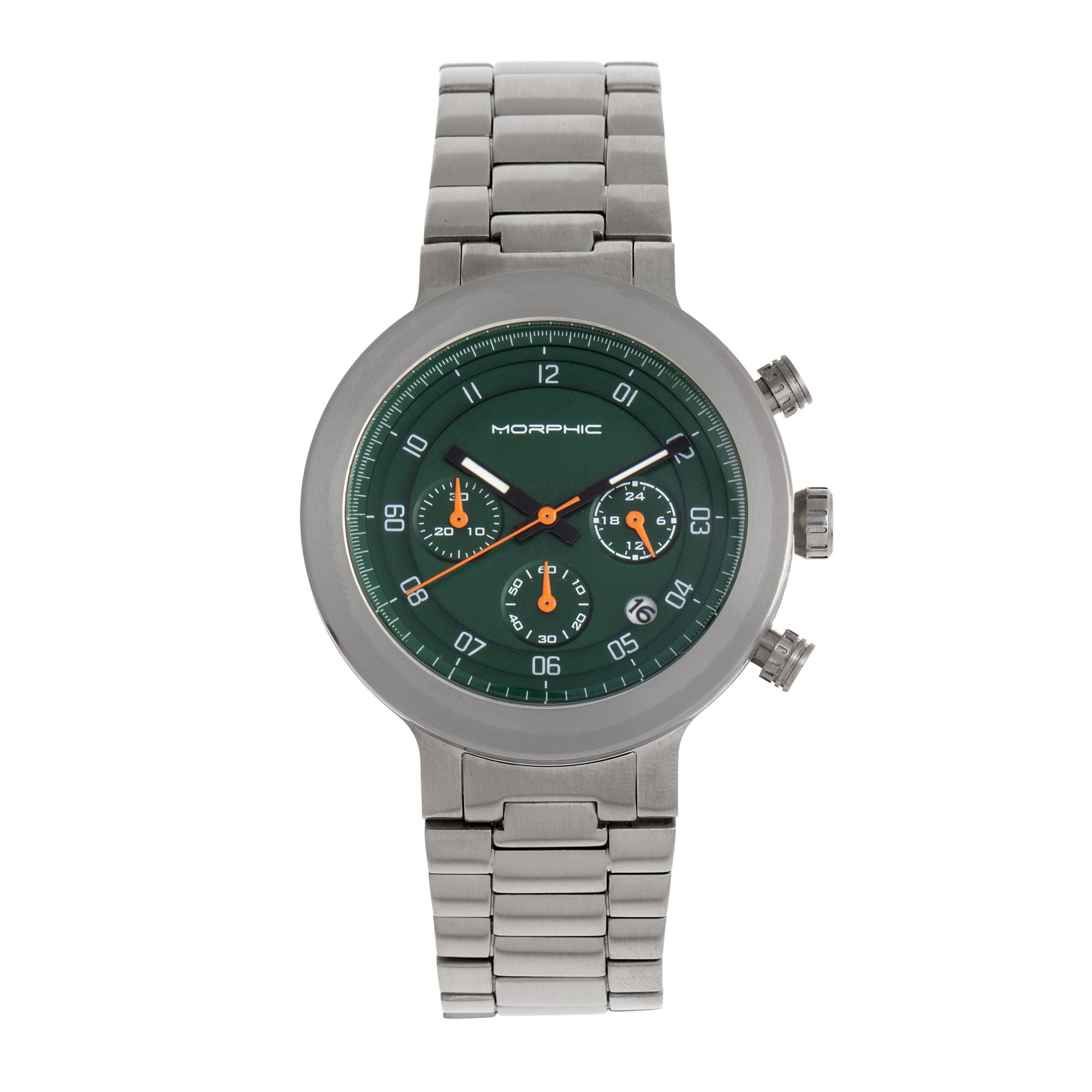 Morphic M78 Series Chronograph Bracelet Watch - Silver/Green - MPH7803