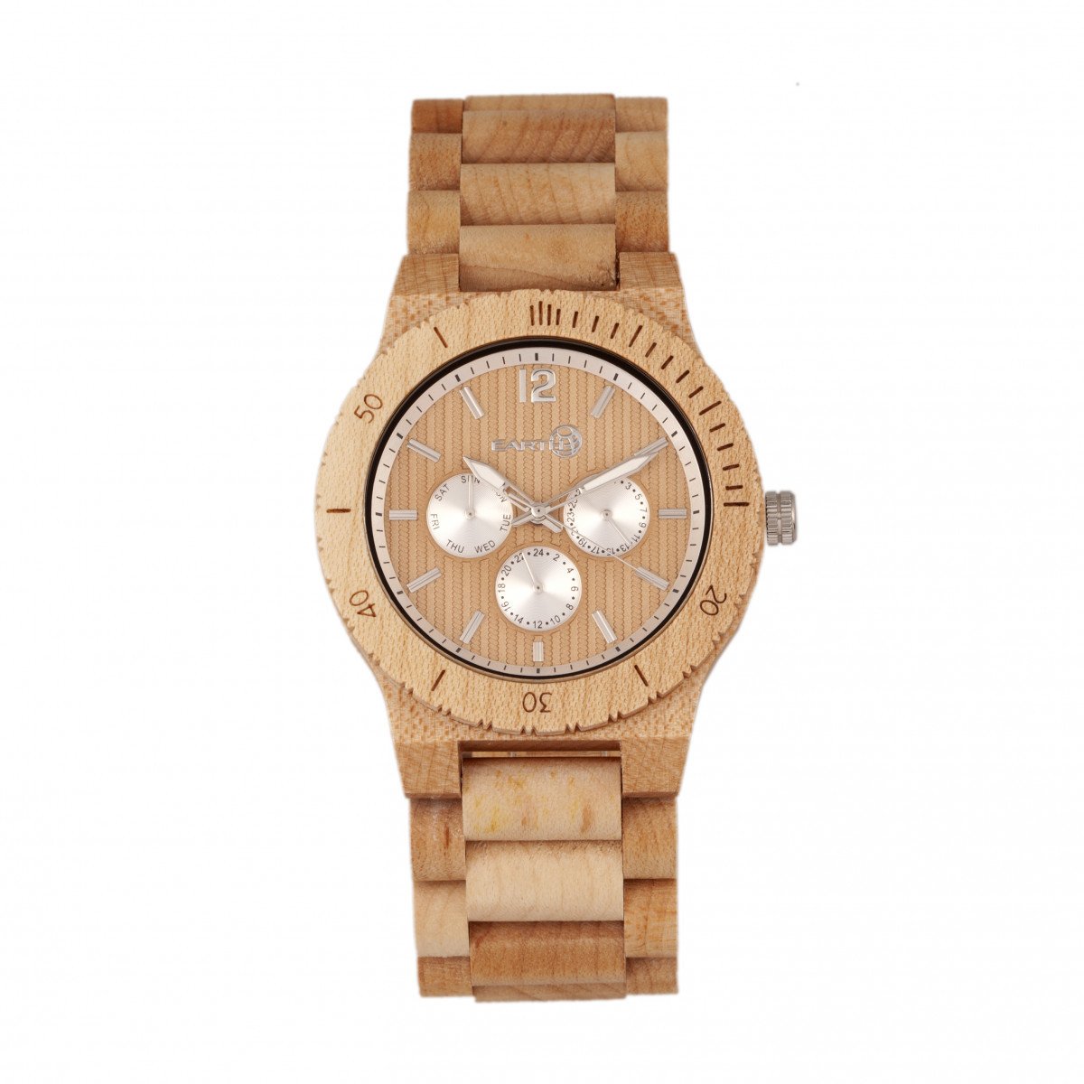 Earth Wood Bonsai Bracelet Watch w/Day/Date