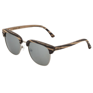 Earth Wood Sassel Polarized Sunglasses - Ebony/Silver - ESG045ES