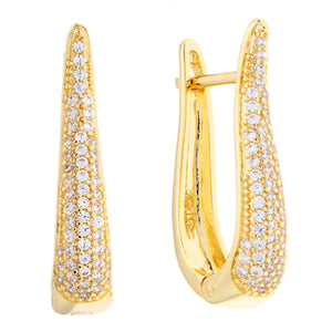 Elegant Confetti Tokyo Women's 18k Gold Plated Pave Hoop Fashion Earrings