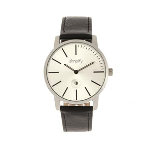 Simplify The 4700 Leather-Band Watch w/Date