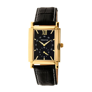 Heritor Automatic Frederick Leather-Band Watch - Gold/Black - HERHR6103