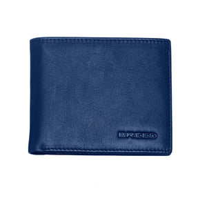 Breed Locke Genuine Leather Bi-Fold Wallet - Navy - BRDWALL001-BLU