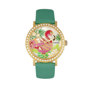 Bertha Luna Mother-Of-Pearl Leather-Band Watch