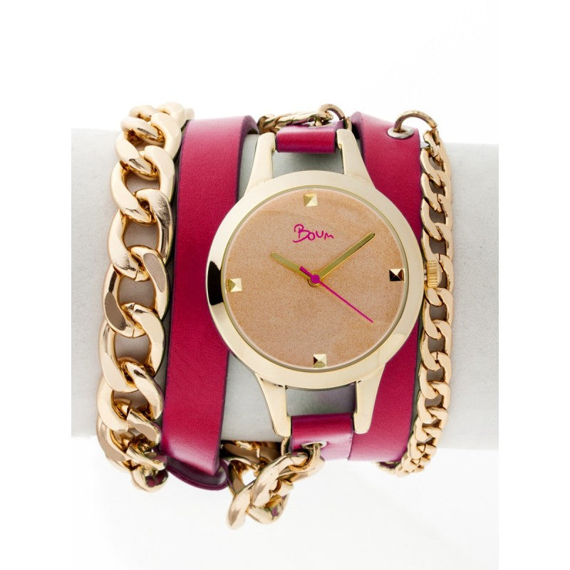 Boum Emballage Bracelet Multi-Wrap Leather-Band Watch
