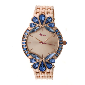 Boum Precieux Crystal-Surround Bezel Bracelet Watch - Rose Gold - BOUBM4203