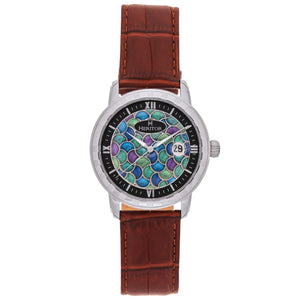 Heritor Automatic Protégé Leather-Band Watch w/Date - Silver/Brown - HERHS2902