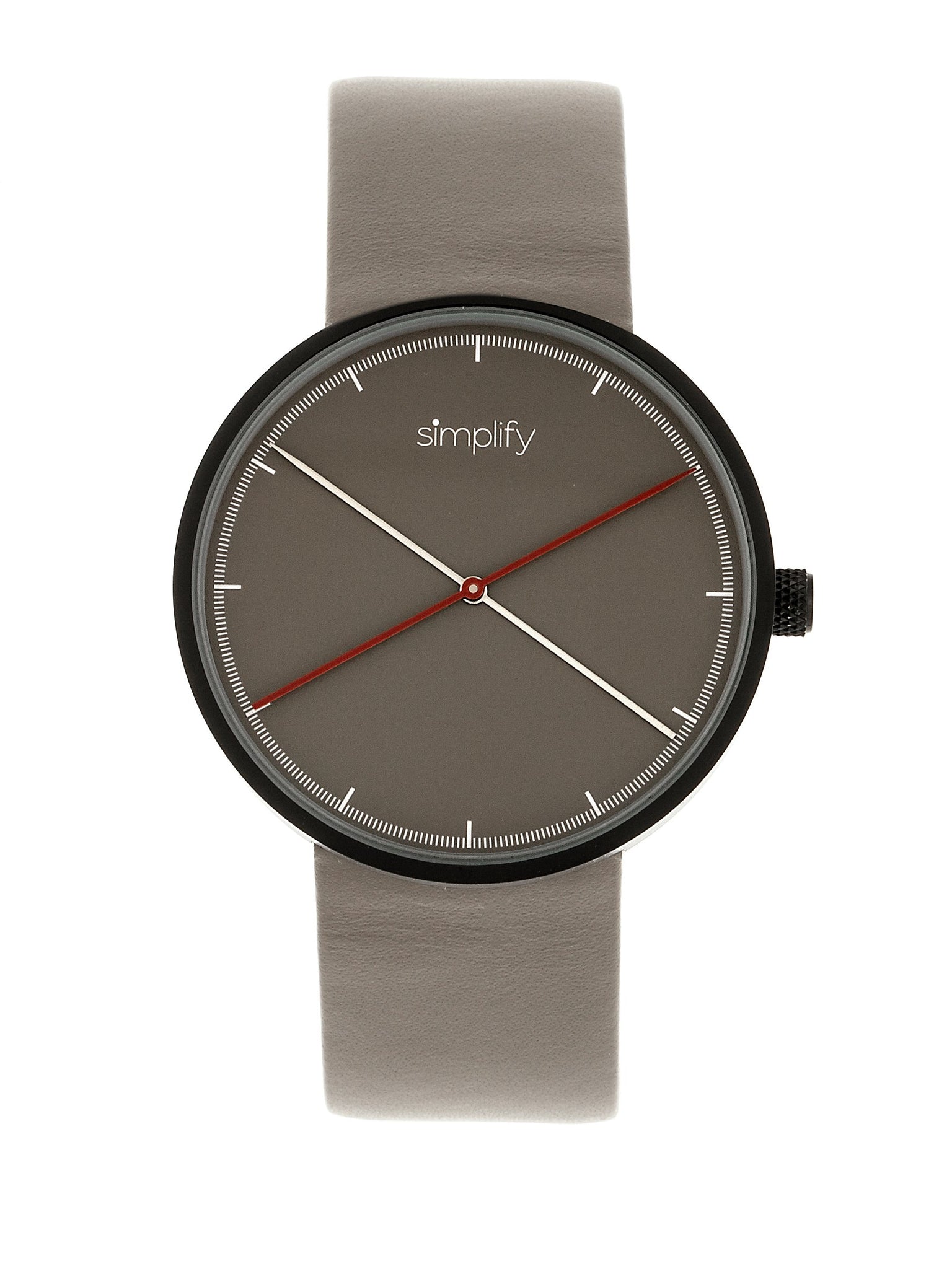 Simplify The 4100 Leather-Band Watch - Black/Grey - SIM4102