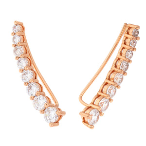 Elegant Confetti Paris Women's 18k Gold Plated Crawler Fashion Earrings