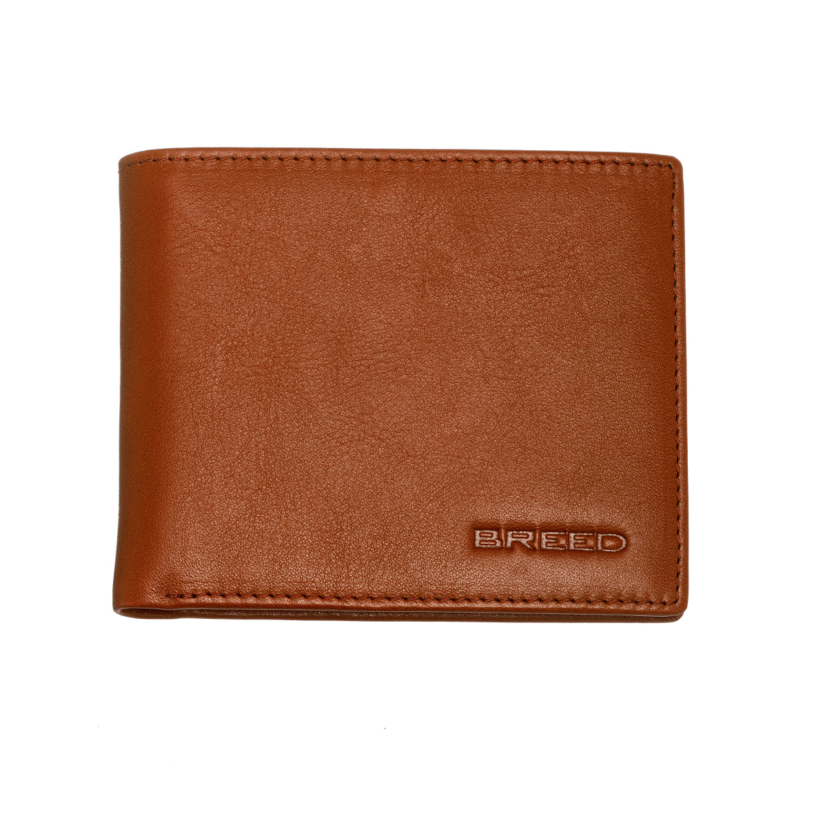 Breed Locke Genuine Leather Bi-Fold Wallet - Orange - BRDWALL001-ORG