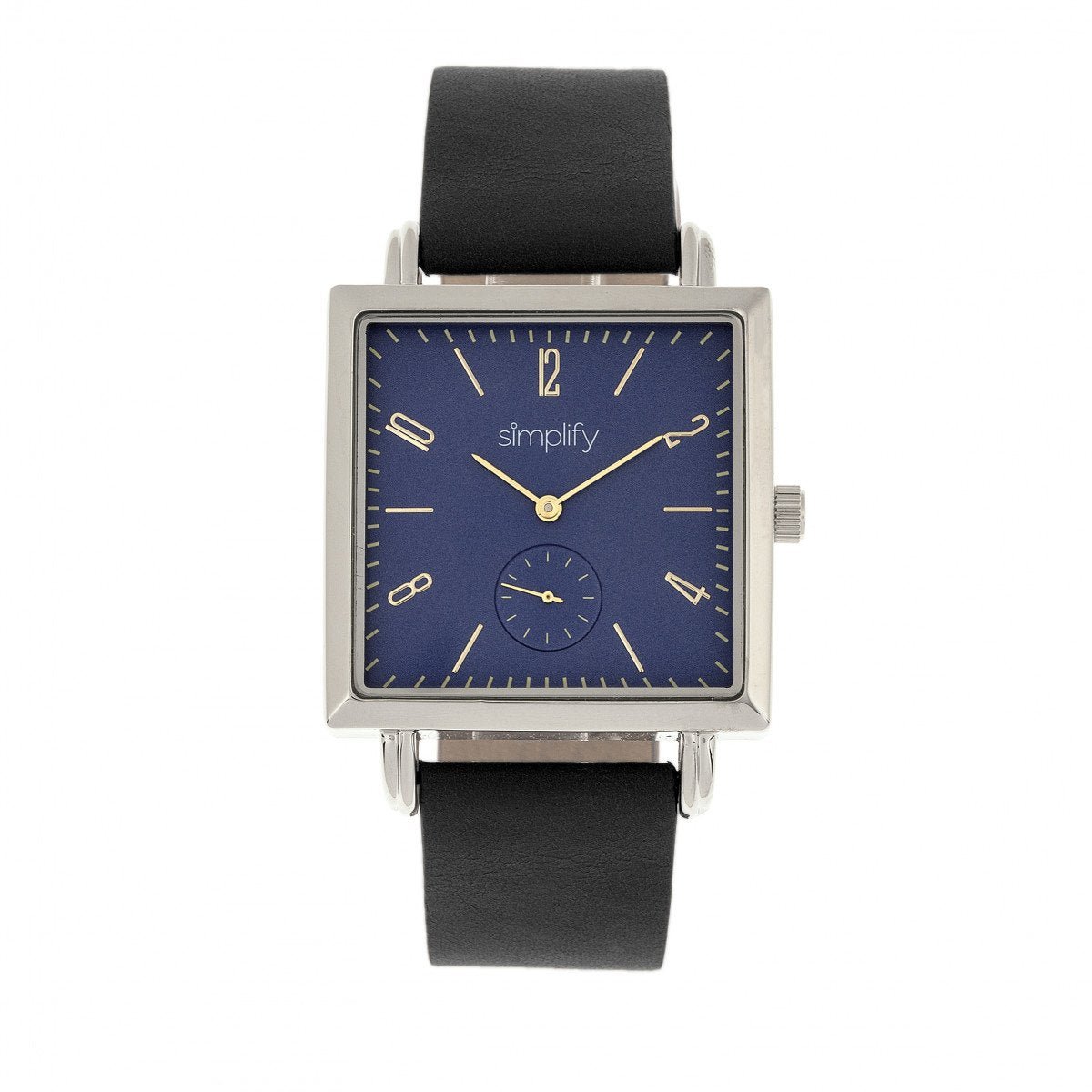 Simplify The 5000 Leather-Band Watch - Black/Blue - SIM5002
