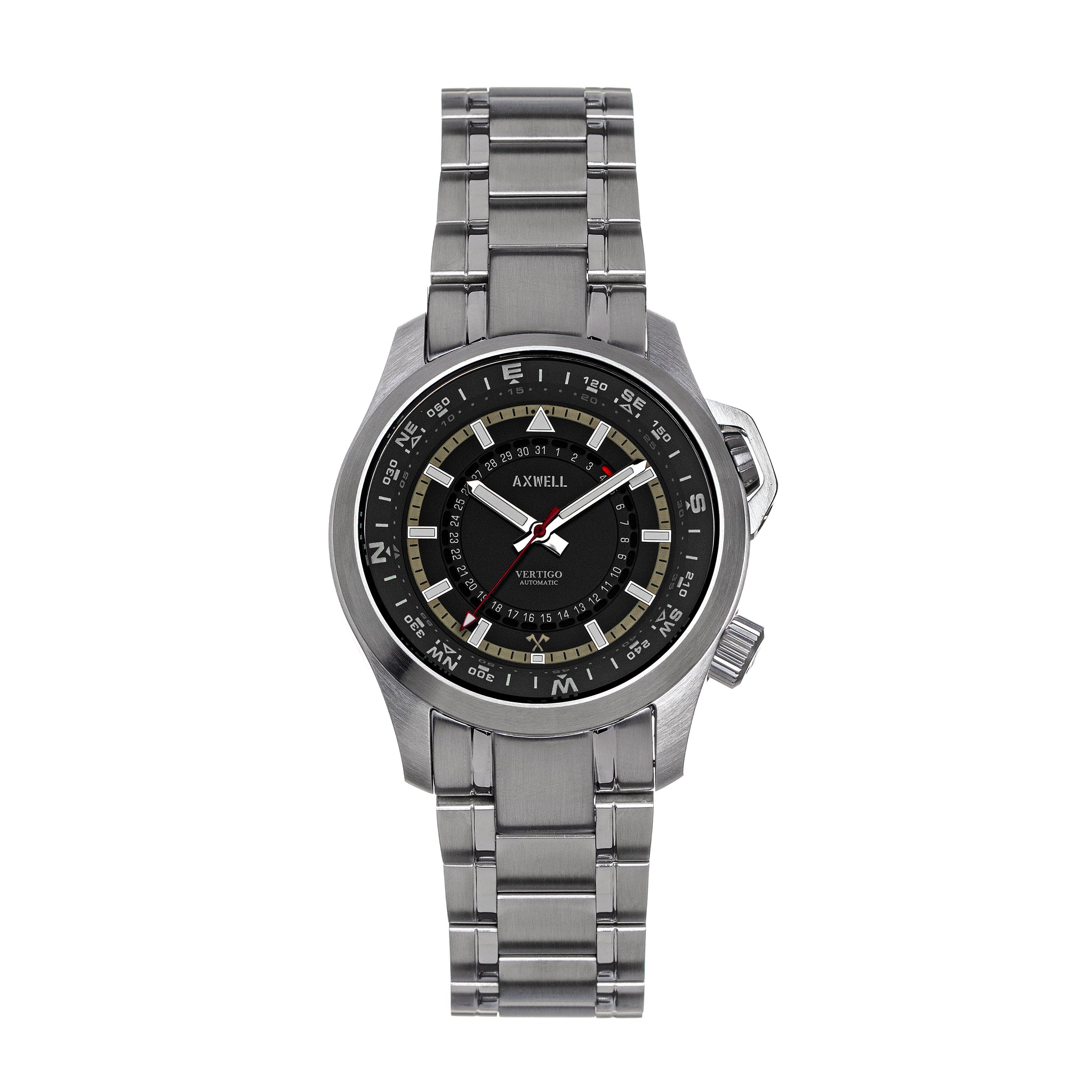Axwell Vertigo Bracelet Watch w/Date - Black - AXWAW101-2