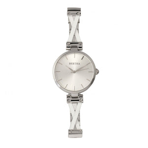 Bertha Amanda Criss-Cross Bracelet Watch - Silver - BTHBR7601