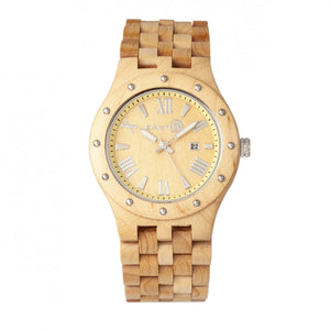 Earth Wood Inyo Bracelet Watch w/Date - Khaki/Tan - ETHEW3201