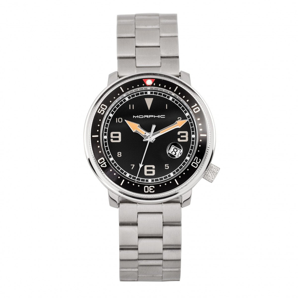 Morphic M74 Series Bracelet Watch w/Magnified Date Display - Gunmetal/Black & Silver/Black - MPH7405