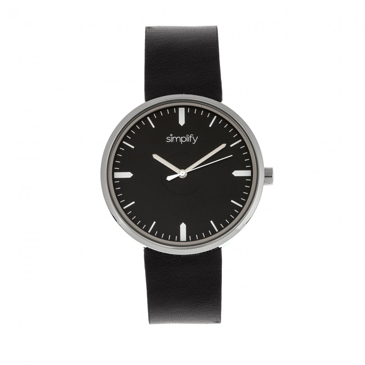 Simplify The 4500 Leather-Band Watch - Silver/Black - SIM4501