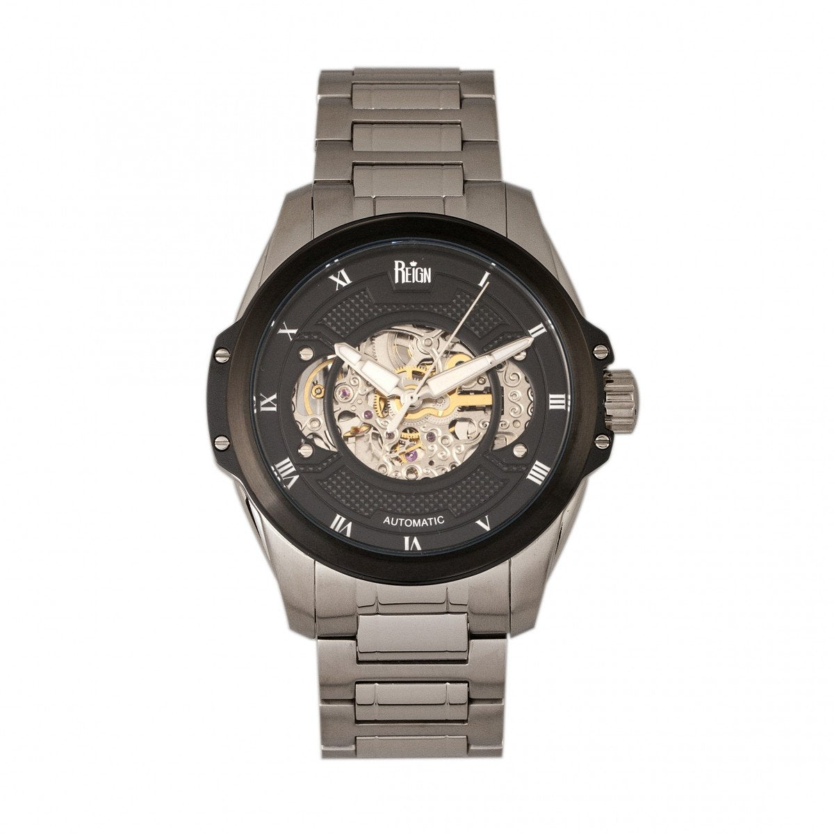 Reign Henley Automatic Semi-Skeleton Bracelet Watch - Silver/Black - REIRN4502