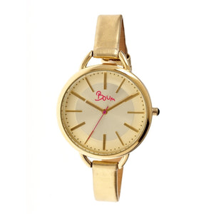 Boum Champagne Leather-Band Ladies Watch - Gold - BOUBM1805